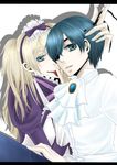  2boys alois_trancy blue_hair ciel_phantomhive crossdress crossdressing kuroshitsuji male male_focus multiple_boys trap 