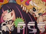  2girls angry blush french_maid multiple_girls panty_&amp;_stocking_with_garterbelt panty_(character) panty_(psg) smile stocking_(character) stocking_(psg) wink 