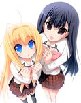  2girls anime character_request dragon_crisis! multiple_girls rose_(dragon_crisis!) school_uniform smile 