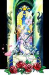  espeon flower ho-oh lugia moon pokemon rose roses stained_glass umbreon window 