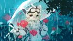  16:9 2026 2_horns 4_fingers anthro aquatic biped blue_eyes blush blush_lines cel_shading chest_tuft digital_drawing_(artwork) digital_media_(artwork) dragon dragon_horn eyewear eyewear_on_head fingers fish fur furred_dragon furred_scalie goggles goggles_on_head hlg7777 horn inner_ear_fluff kemono looking_at_viewer male markings mythological_creature mythological_scalie mythology navel outside pawpads paws raining scalie shaded solo standing tuft umbrella wallpaper white_body white_fur widescreen wings 