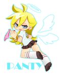  blush halo panties panty_&amp;_stocking_with_garterbelt panty_(character) panty_(psg) school_uniform underwear wings 