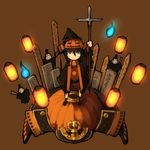  fire halloween helmet jack-o'-lantern jack-o-lantern lantern polearm pumpkin samurai spear weapon yamaada 