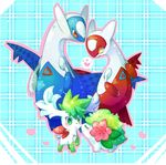  heart kiss kuo latias latios pokemon shaymin simple_background 