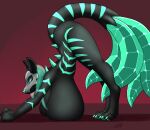 armor big_breasts breast_rest breasts canid canine construct crystal female fox furball headgear helmet huge_breasts mammal mask multi_tail pawpads stretching stripled_fur tail