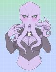  anthro biped blush cephalopod clothing coleoid female goth gothic_attire hi_res marine mind_flayer mollusk octopodiform octopus plum_cupcakes purple_body purple_skin solo tentacles topwear 