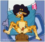  abs afro anal anal_penetration animal_genitalia animal_penis anthro bed bedroom black_hair blush brown_body clothes_on_floor clothing detailed_background duo equine_penis fingers first_person_view floppyears furniture genitals giraffe giraffid giraffo_(mrgiraffo) girly hair hand_on_leg hand_on_thigh hooved_fingers hooves horn looking_pleasured male male/male mammal mrgiraffo nude onomatopoeia ossicone penetration penis piercing pink_clothing rough_sex rug sex shaking small_penis sound_effects spots spotted_body text trembling yellow_body 