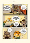  anthro beverage canid canine canis cereal coffee comic comic_panel dreamworks duo feral food hi_res male mammal mr._snake_(the_bad_guys) mr._wolf_(the_bad_guys) reptile saran_kit scalie snake speech_bubble the_bad_guys wolf 