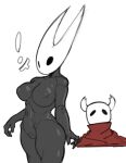  ambiguous_gender anthro arthropod baggy_clothing barely_visible_genitalia barely_visible_pussy black_body black_skin breasts cloak clothed clothed/nude clothing dare_to_exist digital_media_(artwork) exclamation fecharis female fingers genitals highlights_(coloring) hollow_knight hornet_(hollow_knight) insect male navel nipple_outline nude portrait protagonist_(hollow_knight) pussy simple_background solo speech_bubble standing team_cherry thick_thighs vessel_(species) video_games white_background 
