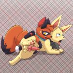  1:1 absurd_res anal anal_penetration animal_genitalia animal_penis ash_(kwhjolteon) aztepyeen balls black_body black_fur blue_eyes blush canine_penis collar collar_only dex_(sneakythiefpaws) dipstick_tail doggystyle duo eeveelution erection fan_character feral feral_on_feral feral_penetrated feral_penetrating feral_penetrating_feral finger_in_mouth from_behind_position fur generation_1_pokemon generation_8_pokemon genitals hi_res hindpaw jolteon knot looking_pleasured lying male male/male male_penetrated male_penetrating male_penetrating_male markings multicolored_body multicolored_fur nickit nintendo nude on_front open_mouth orange_body orange_fur pattern_background pawpads paws penetration penile penile_penetration penis penis_in_ass plaid plaid_background pokemon pokemon_(species) quadruped sex side_view simple_background tail_markings tongue tongue_out two_tone_body two_tone_fur video_games yellow_body yellow_eyes yellow_fur 