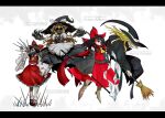  4girls apron ascot bare_shoulders black_dress black_eyes black_footwear black_hair black_robe blonde_hair body_horror bow braid broom broom_riding buttons commentary_request detached_sleeves dress english_text faceless floating frilled_dress frilled_skirt frills hair_bow hair_tubes hakurei_reimu hat hat_bow highres hollow_eyes horror_(theme) japanese_clothes kirisame_marisa koishi_komeiji&#039;s_heart-throbbing_adventure long_hair long_sleeves looking_at_viewer miko multiple_girls needle ofuda oso_(toolate) pale_skin puffy_sleeves purple_bow red_bow red_eyes red_skirt ribbon ribbon-trimmed_sleeves ribbon_trim robe sharp_teeth shirt shoes short_sleeves side_braid simple_background single_braid skirt skirt_set smile socks space_kaiju teeth torn_clothes touhou touhou_igyoukyo variant_marisa variant_reimu vest waist_apron weapon white_background white_sleeves white_socks wide_sleeves witch_hat yin_yang 