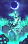  absurd_res anthro bone canid canine canis cemetery ghost grave haunted hi_res male mammal moon night nude pinup pose riley_(disambiguation) skeleton solo spirit supernatural the_v00d00 wolf 