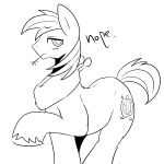  2014 big_macintosh_(mlp) black_and_white cutie_mark earth_pony equid equine eye_roll feral friendship_is_magic half-closed_eyes hasbro hi_res hooves horse male mammal mane marenlicious monochrome my_little_pony narrowed_eyes pony raised_hoof simple_background solo standing straw_in_mouth white_background 