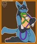  animal_genitalia collar generation_4_pokemon genitals harness invalid_tag kingdraws leash lucario nintendo pokemon pokemon_(species) sheath video_games 