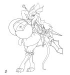  2021 absurd_res anthro badgerben big_breasts black_and_white breasts burmecian clothing female final_fantasy final_fantasy_ix freya_crescent hair half-closed_eyes hat headgear headwear hi_res huge_breasts hyper hyper_breasts long_hair long_tail looking_at_viewer mammal monochrome murid murine narrowed_eyes pose rat rodent signature simple_background square_enix staff video_games white_background 