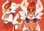  absurd_res ambiguous_gender arm_blush big_ears blush body_blush book cheek_tuft cinderace ear_blush eyewear facial_tuft featureless_crotch fluffy_ears fur generation_8_pokemon glasses glistening glistening_body hi_res japanese_text lagomorph leporid looking_at_viewer mammal minamo_(pixiv17726065) multiple_images nintendo open_mouth open_smile pokemon pokemon_(species) question_mark raboot reading reading_book red_body red_eyes red_fur scorbunny shoulder_blush signature smile solo sparkles teeth text thick_arms thick_thighs translation_request tuft video_games white_body white_fur 