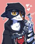  &lt;3 2022 absurd_res anthro armwear artist_logo artist_name black_beanie black_clothing black_hoodie black_topwear calico_cat cel_shading clothing domestic_cat ear_piercing epic_games felid feline felis female fortnite fur hi_res hoodie logo looking_at_viewer mammal meow_skulls_(fortnite) mottled multicolored_body multicolored_fur pattern_armwear pattern_clothing pelko piebald piercing shaded sleeves solo striped_armwear striped_clothing stripes topwear video_games 