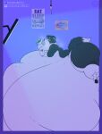  2022 anthro belly big_belly blob_(disambiguation) bodily_fluids border_collie breath bubble_butt butt canid canine canis collie domestic_dog exercise eyewear fat_rolls fatfur feet glasses herding_dog hi_res hyper hyper_belly male mammal morbidly_obese nintendo nintendo_switch obese overweight panting pastoral_dog pawpads paws ryukawa sheepdog solo sweat television video_games 