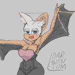  1:1 anthro bat_wings breasts cleavage clothed clothing dargentum female furry_female membrane_(anatomy) membranous_wings rouge_the_bat sega solo sonic_the_hedgehog_(series) wings 
