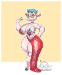  abs absurd_res anthro areola areola_slip big_breasts bovid breasts caprine clothing dress eyewear female hi_res holly_day_(randomnutz) hollydaysheep mammal muscular muscular_female nipple_slip nipples sheep solo sunglasses thick_thighs wide_hips 