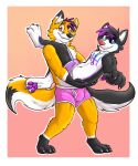  age_difference anthro canid canine canis domestic_dog duo embrace fox hi_res hug husky jetoma jojo&#039;s_bizarre_adventure male male/male mammal nordic_sled_dog pose spitz unknown_artist younger_male 