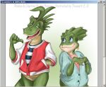  age_difference artist_name blue_eyes brother brother_and_sister character_name charlene_sinclair dinosaur dinosaurs_(series) reptile robbie_sinclair scalie sibling sister size_difference thweatted 