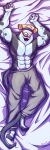  2022 5_fingers abs absurd_res anthro batoid biceps big_man_(splatoon) bottomwear clothed clothing countershade_face countershade_torso countershading dakimakura_design digital_media_(artwork) feet fingers fish grey_body headgear headwear hi_res high-angle_view lying male manta_ray marine muscular muscular_anthro muscular_male nintendo on_back open_mouth open_smile pants pecs qatsoup_(artist) smile solo splatoon tongue topless video_games white_body 