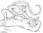  1999 anthro balls butt duo erection genitals grimal gtskunkrat hot_dogging long_tail lying male male/male mammal murid murine muscular on_front penis rat rodent ursid whiskers 