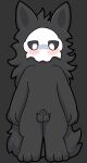  angeellou anthro balls black_body black_fur changed_(video_game) digital_media_(artwork) fur genitals hi_res male mask nude penis puro_(changed) simple_background solo video_games 