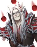  armor blood_elf_(warcraft) blue_eyes chain elf glowing glowing_eyes kael&#039;thas_sunstrider lolita_aldea long_hair long_pointy_ears mage_(warcraft) orb pointy_ears shoulder_armor warcraft world_of_warcraft 