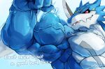  anthro bandai_namco biceps big_muscles digimon digimon_(species) exveemon flexing hi_res male muscular muscular_male pecs solo veiny_muscles waddledox 
