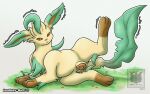  absurd_res animal_genitalia animal_pussy anus brown_eyes canine_pussy eeveelution female feral generation_4_pokemon genitals hi_res leafeon looking_at_viewer mel21-12 nintendo one_leg_up pokemon pokemon_(species) pussy raised_leg solo video_games yellow_body 