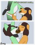  anthro bathroom canid canine canis comic duo eating_feces feces female female/female fox hi_res kissing mammal peeing scat scaty wolf 