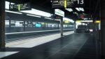  commentary_request day english_text escalator hamachi_no_senaka_(buri_no_nitsuke) no_humans original phone poster_(object) scenery shadow shelter sign sunlight train_station train_station_platform 