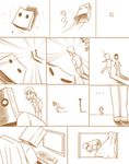  ... 1boy 1girl alone anonymous artist_request comic dream dreaming loneliness orz paper_bag 