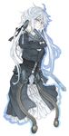  blue_eyes dress engine_blade final_fantasy final_fantasy_xv hair_ornament long_hair personification ribbon shinzui_(fantasysky7) silver_hair solo 