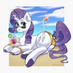 bikini clothing equid equine female friendship_is_magic gold_bikini golden_week hasbro hi_res horse katoda mammal my_little_pony pony rarity_(mlp) solo swimwear two-piece_swimsuit