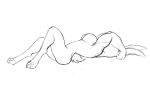  breasts cryphalen(artist) female lagomorph lying mammal on_back rabbit raised_arm solo 