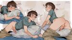  1boy adam_lanza after_masturbation aged_down ahoge all_fours animification artist_name ass bad_source bare_arms blue_eyes blue_shirt blush border brown_background brown_hair brown_pants clenched_teeth clothes_pull collared_shirt cum cum_on_object cyril_1214 ejaculation erection feet_out_of_frame film_grain fingernails from_below hair_behind_ear heart heavy_breathing highres hugging_object looking_ahead looking_back looking_to_the_side lying male_focus male_masturbation masturbation moaning multiple_views nose_blush nostrils on_bed on_pillow on_stomach orgasm outside_border pants pants_pull penis photo-referenced pillow pillow_hug pillow_humping plaid_clothes plaid_shirt profanity raised_inner_eyebrows real_life shirt short_hair short_sleeves simple_background speech_bubble sweat teeth testicles true_crime uncensored upper_body veins veiny_penis very_short_hair white_border 