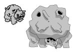  2026 alien anus digital_media_(artwork) elemental_creature felid feline female feral grey_body hi_res holes_in_body looking_through looking_through_legs looking_through_legs_at_viewer mammal mewgenics microsoft_paint_(artwork) mineral_fauna nipples open_mouth open_smile quadruped raised_tail rear_view reference_image rock rock_creature simple_background smile smiling_at_viewer solo tail teats white_background x_anus zaratana_(mewgenics) zelyonka 