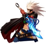  asura asura_(dungeon_and_fighter) belt belts blindfold cape chains cloak dungeon_and_fighter dungeon_fighter_online highres long_hair muscle red_arm shackle shackles shirtless slayer slayer_(dungeon_and_fighter) sword weapon white_hair 
