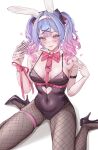  1girl absurdres animal_ear_hairband animal_ears arm_strap artist_name black_leotard black_pantyhose black_ribbon black_shoes blue_eyes blue_hair blush bow bowtie breasts card chaisia_art closed_mouth clothing_cutout commentary covered_navel cutout_above_navel detached_collar facial_mark fake_animal_ears fishnet_pantyhose fishnets gradient_hair hair_ornament hair_ribbon hairband hands_up hatsune_miku heart_cutout high_heels highres holding holding_card leotard looking_at_viewer medium_breasts medium_hair multicolored_hair o-ring o-ring_thigh_strap paid_reward_available pantyhose patreon_username photo-referenced pink_bow pink_bowtie pink_hair pink_nails pink_pupils playboy_bunny playing_card rabbit_ear_hairband rabbit_ears rabbit_hole_(vocaloid) ribbon shoes simple_background sitting solo teardrop_facial_mark thigh_strap twintails vocaloid wariza white_background x_hair_ornament 