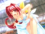  artist_request bikini character_request kagami_sumika muvluv red_eyes red_hair source_request swimsuit wink 