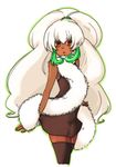  dark_skin dress erufuun female gijinka horns long_hair moemon orange_eyes personification pixiv_thumbnail pokemon pokemon_(game) pokemon_black_and_white pokemon_bw ponytail resized scarf simple_background solo thighhighs whimsicott white_background white_hair zettai_ryouiki 