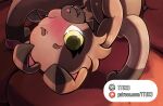  absurd_res advertisement anthro blush bodily_fluids generation_7_pokemon hi_res looking_at_viewer nintendo nude pokemon pokemon_(species) pokemon_khronull rockruff smile tears tears_of_pleasure ttux3 vee_(ttux3) 