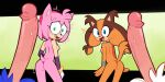 amy_rose blush butt erection female genitals hi_res looking_at_viewer male miles_prower miscon nipples nude penis sega smile sonic_boom sonic_the_hedgehog sonic_the_hedgehog_(series) standing sticks_the_jungle_badger tomboy 