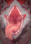  alternate_version_at_source anthro blue_eyes blush bodily_fluids breasts breath close-up dorito_ru drooling fangs female fur gaping_mouth generation_5_pokemon grey_body grey_fur gums hair hi_res looking_at_viewer messy mouth_shot neck_tuft nintendo open_mouth palate pokemon pokemon_(species) red_hair saliva sharp_teeth solo sweat teeth throat tongue tongue_out tuft uvula video_games zoroark 
