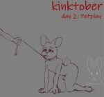  all_fours ambiguous_gender anthro chastity_cage chastity_device collar depsu duo girly hi_res humiliation kinktober lagomorph leporid male male/ambiguous mammal petplay rabbit roleplay unknown_species 