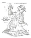  anthro clothed clothing domestic_ferret english_text eyes_closed eyewear flinters footwear glasses gloves greyscale handwear hi_res male mammal monochrome mustela mustelid musteline open_mouth shoes solo text true_musteline 