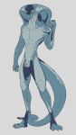 2022 abs absurd_res anthro athletic athletic_anthro athletic_male balls blue_body cierras claws cobalt_(cierras) cobra flaccid front_view genitals hi_res humanoid_genitalia male navel nude pecs penis reptile scalie snake solo standing 
